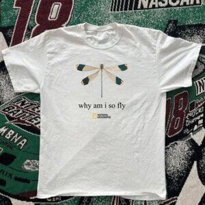 National Geographic White Dragonfly T-Shirt S-5XL Unisex